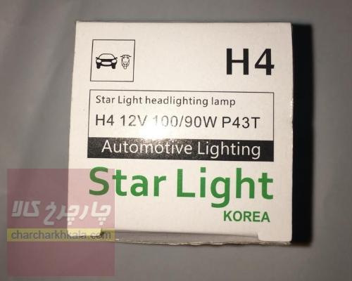لامپ H4 سه خار چراغ جلو ساندرو 12V-100-90 W p43T برند STAR LIGHT