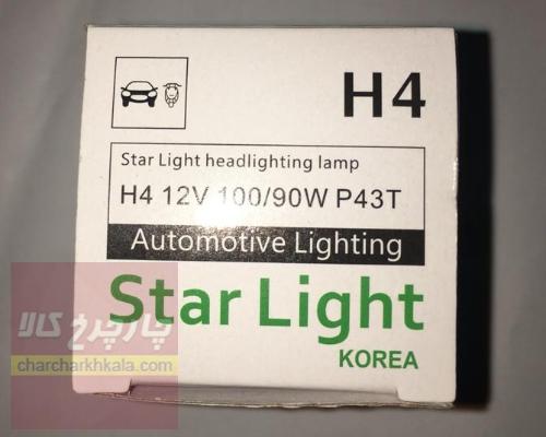 لامپ H4 سه خار چراغ جلوتوسان 12V-100-90 W p43T برند STAR LIGHT